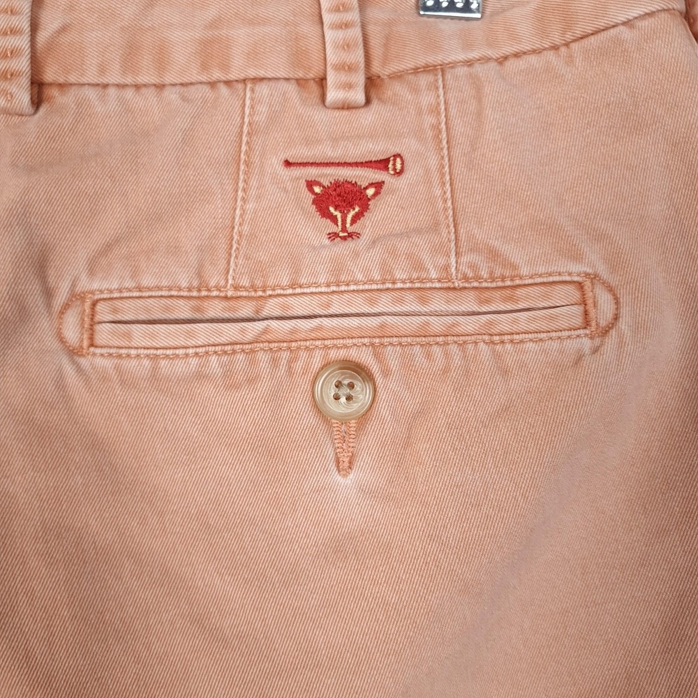 Peter Millar Shorts Mens 34/35 Orange Pima Cotton Chino 8" Myopia Hunt Club Fox - Picture 11 of 15